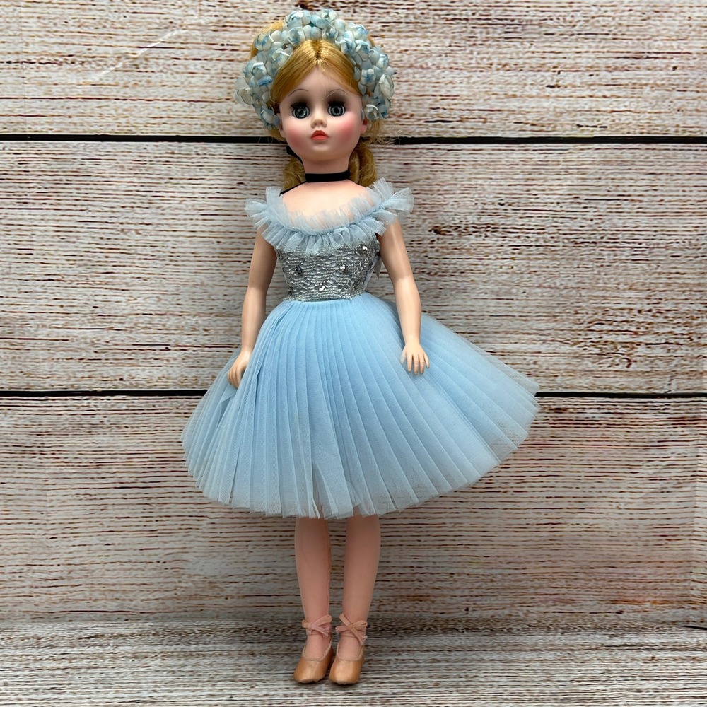Vintage Madame Alexander Elise Ballerina Doll 1640 Vintage 17 In Blue Tutu Boxed